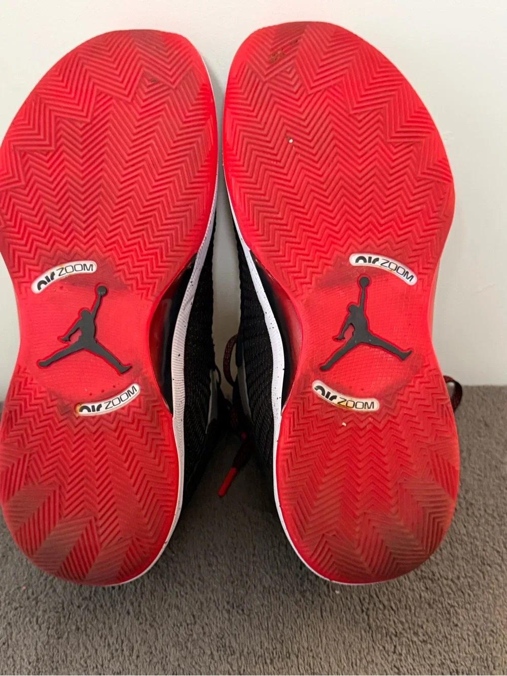 Air Jordan 35 XXXV Bred Black Fire Red basketball Shoes Men’s size 11 1/1.